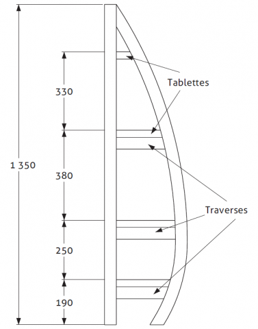 Une étagère tout en courbes (schéma général)